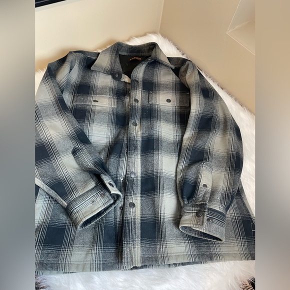 Ridgecut heavy fleece lined jacket Shacket Black and Gray Plaid large - Picture 4 of 13